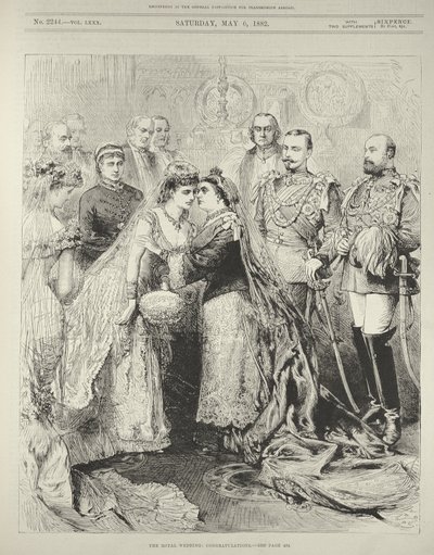 Het koninklijk huwelijk: Prins Leopold, Hertog van Albany met Prinses Helen van Waldeck-Pyrmont in St. George